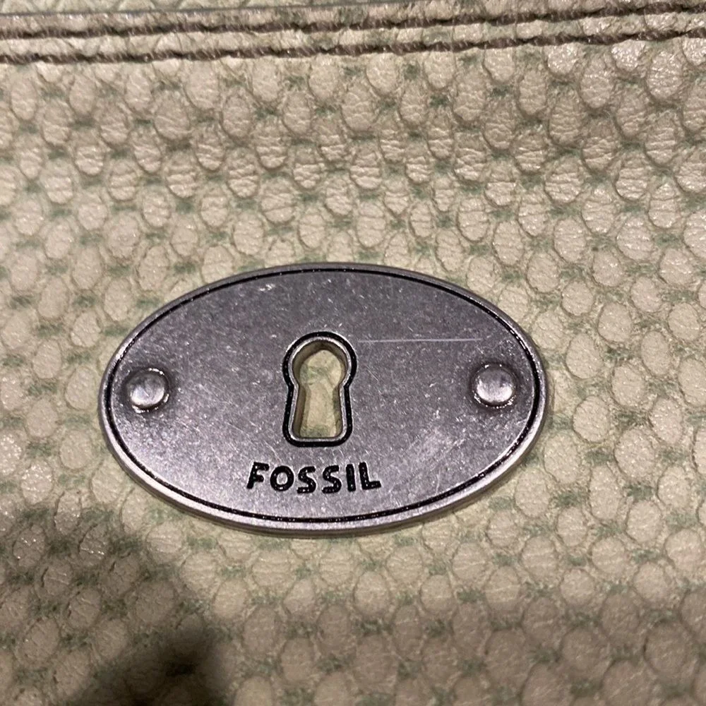 FOSSIL Marlow Sage Green‎ Soft Snake Bag Embossed Leather Hobo ZB8554